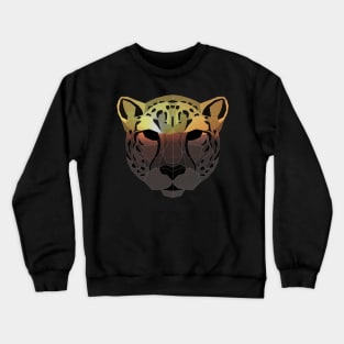 Cheetah Low Poly Double Exposure Art Crewneck Sweatshirt